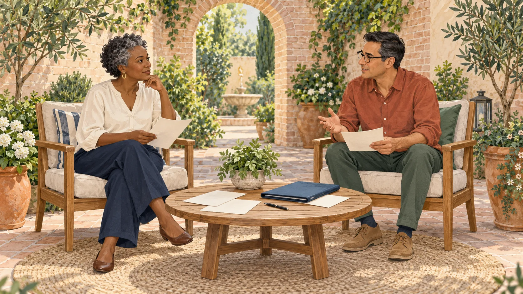 A fictional scene of personal question preparation.